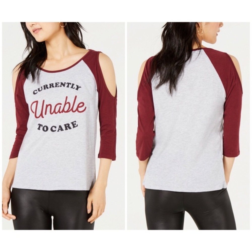 Love Tribe Jrs Cold-Shoulder Graphic-Print Tee
